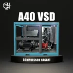 کمپرسور اسکرو  3500 لیتری 30 کیلووات دور متغیر(VSD) کوپل مستقیم روتور کمپ آلمان همراه با اینورتر