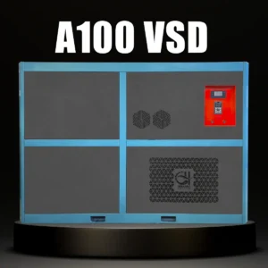 کمپرسور اسکرو  9500 لیتری 75 کیلووات دور متغیر(VSD) کوپل مستقیم روتور کمپ آلمان همراه با اینورتر